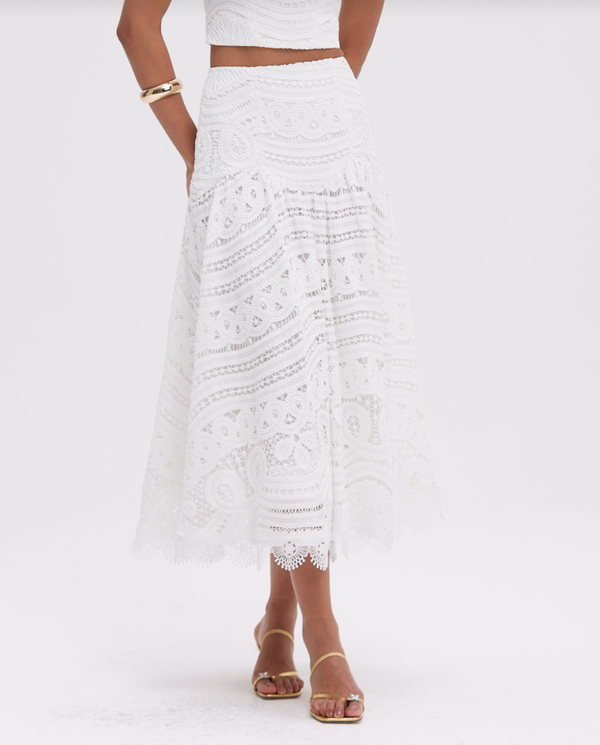 PatBo Rythmic Lace Midi Skirt by PatBo from Marina St Barth