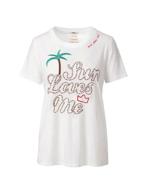 Me 369 Willow Palm Embroidered Tee Shirt by Me 369 from Marina St Barth