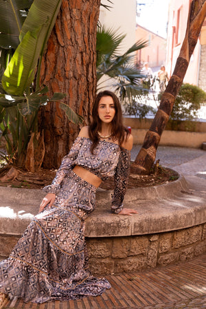 Marlea Marine Maxi Skirt Silk by Marlea from Marina St Barth