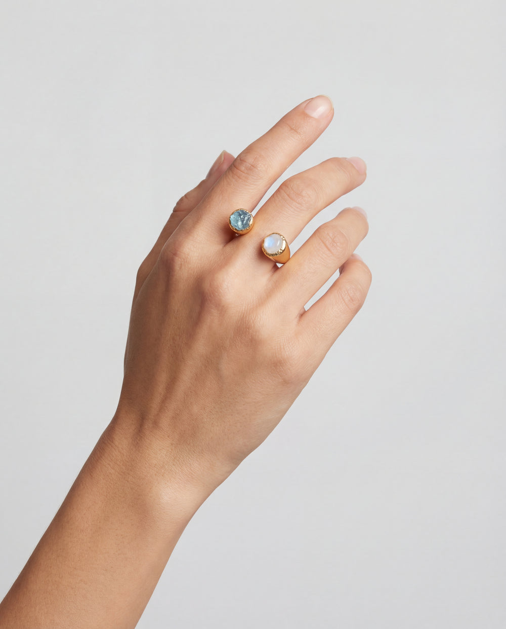 Lassanai Aquamarine & Moonstone Stargazer Ring Gold