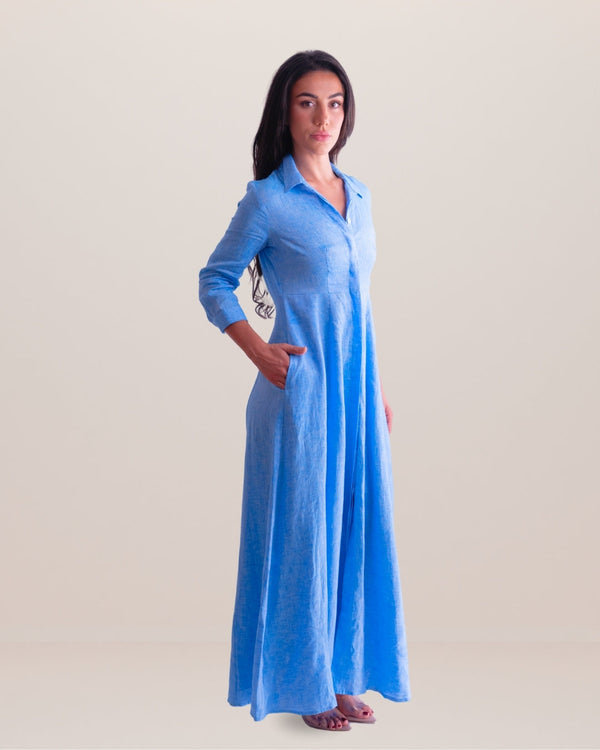 Shirt Dress Long Linen Solid by Marina St Barth from Marina St Barth
