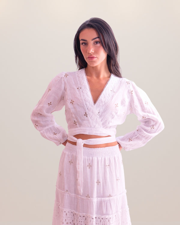 Lorenza Linen Top by Queen Moda from Marina St Barth
