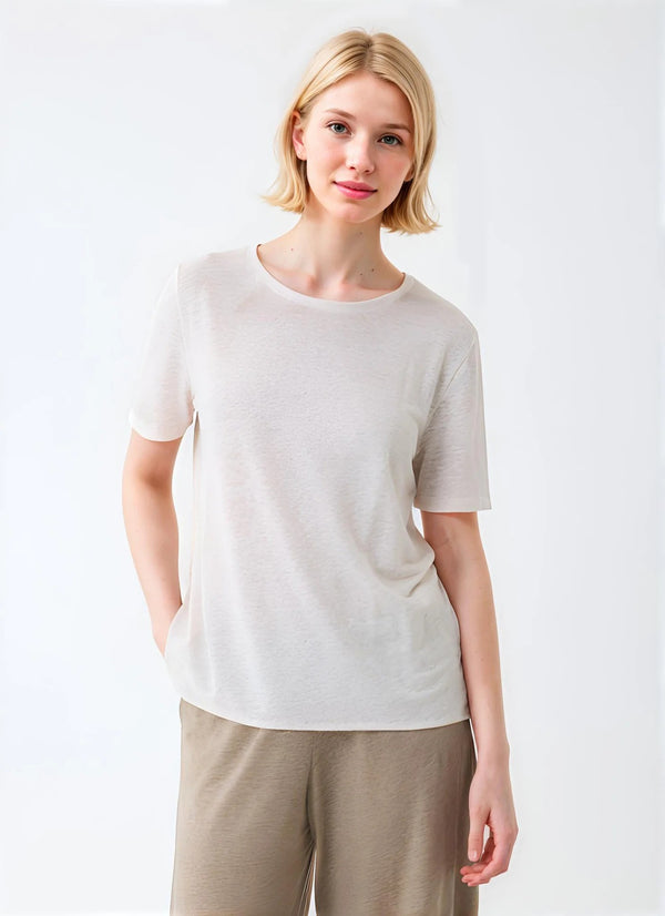 Majestic Stretch Linen Crewneck by Majestic Filature from Marina St Barth