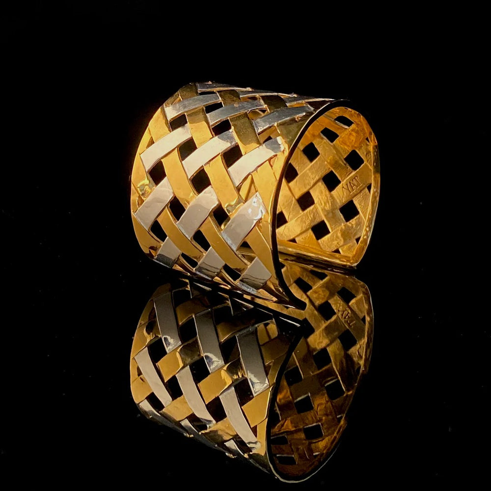 Tay Two-Tone Woven Ribbon Cuff by Tay from Marina St Barth