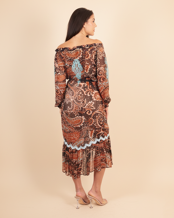 Vanita Rosa Manille Ruffle Long Dress