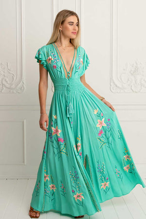 Flores Gown Acqua Green by Zaimara from Marina St Barth