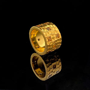 Tay Gemset Chiselled Tube Ring by Tay from Marina St Barth