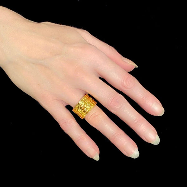 Tay Gemset Chiselled Tube Ring by Tay from Marina St Barth