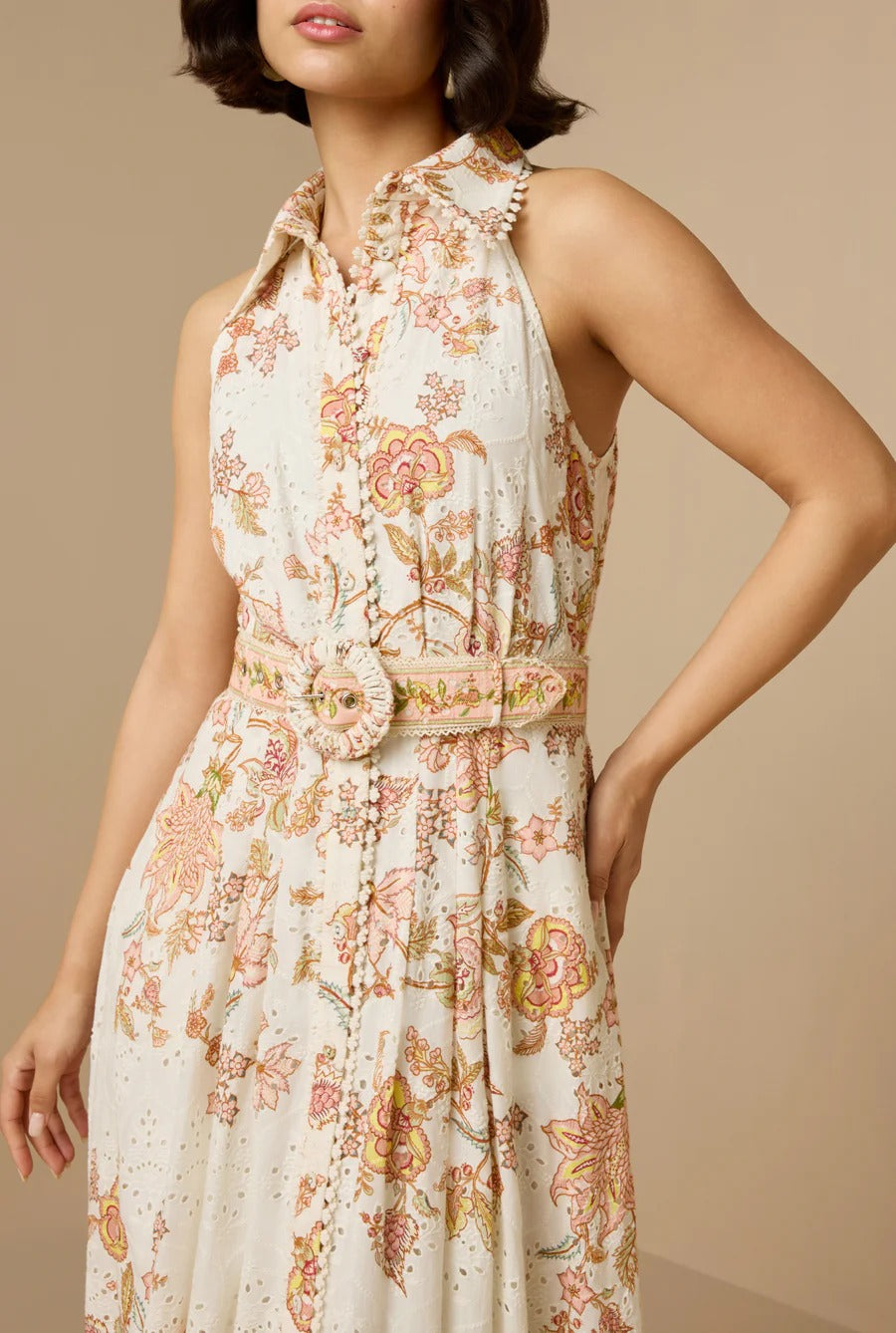 Hemant & Nandita Niti Long Shirt Dress W/Buckle Belt by Hemant & Nandita from Marina St Barth