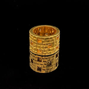 Tay Gemset Chiselled Tube Ring by Tay from Marina St Barth