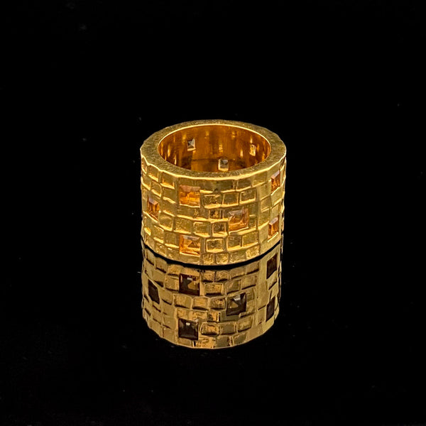 Tay Gemset Chiselled Tube Ring by Tay from Marina St Barth