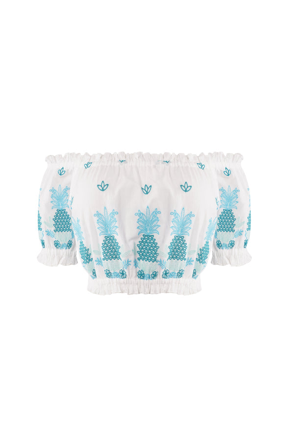 Jenna Top Aqua Pineapple