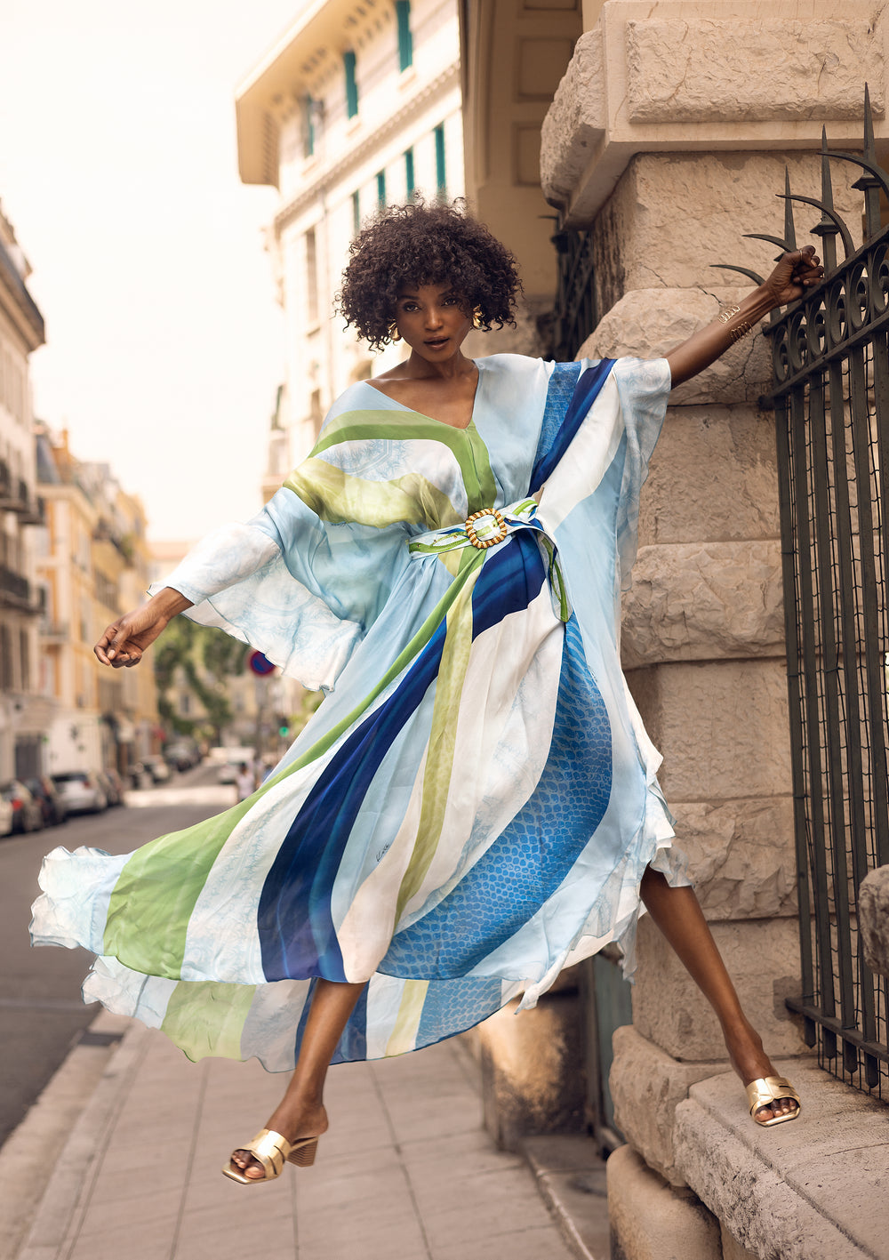 Ruffled Fullness Kaftan 34F