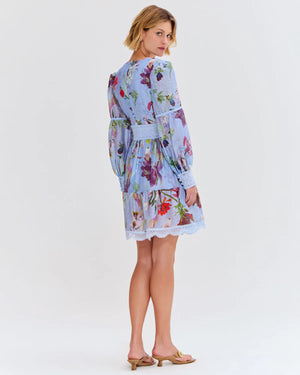 PatBo Lily Flower Long Sleeve Plunge Mini Dress by PatBo from Marina St Barth