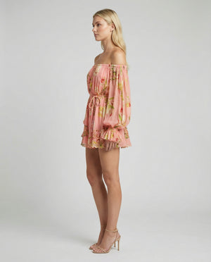 Lena Off Romper with Tie Up Belt