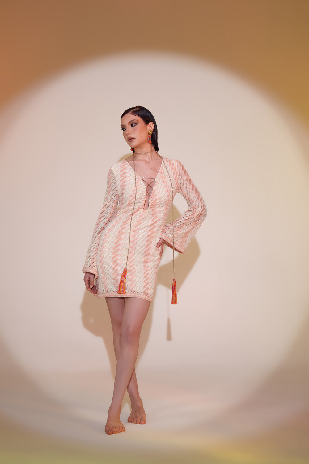 Pho Short Dress Peach by Pho Firenze from Marina St Barth
