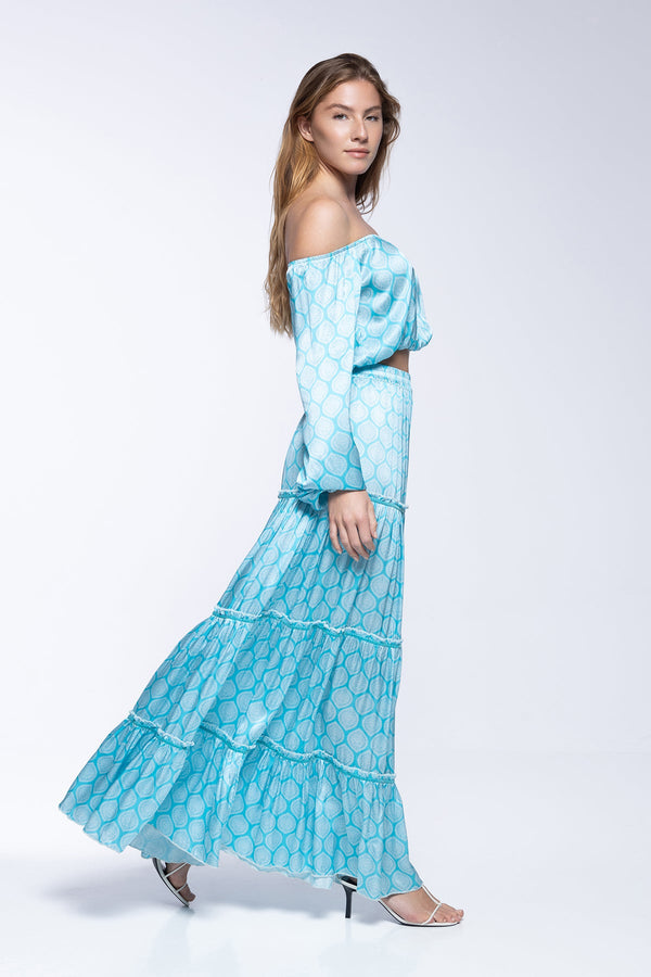 Marlea Marine Maxi Skirt Silk by Marlea from Marina St Barth