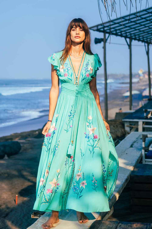 Flores Gown Acqua Green by Zaimara from Marina St Barth
