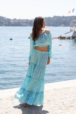 Marlea Marine Maxi Skirt Silk by Marlea from Marina St Barth
