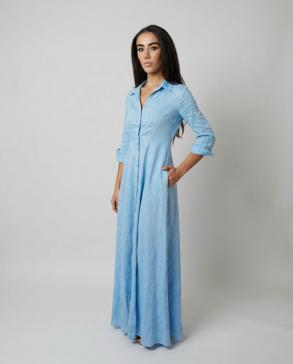 Shirt Dress Long Linen Solid by Marina St Barth from Marina St Barth