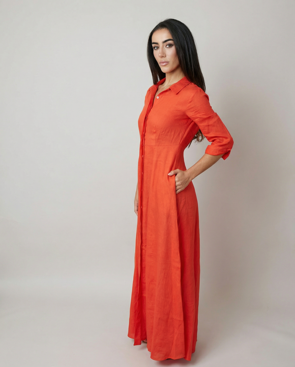 Shirt Dress Long Linen Solid by Marina St Barth from Marina St Barth