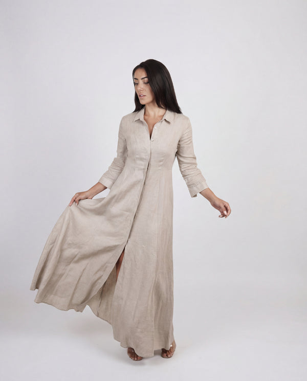Shirt Dress Long Linen Solid by Marina St Barth from Marina St Barth
