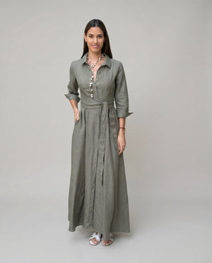 Shirt Dress Long Linen Solid by Marina St Barth from Marina St Barth