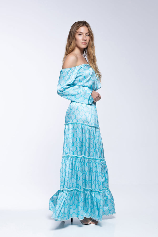 Marlea Marine Maxi Skirt Silk by Marlea from Marina St Barth