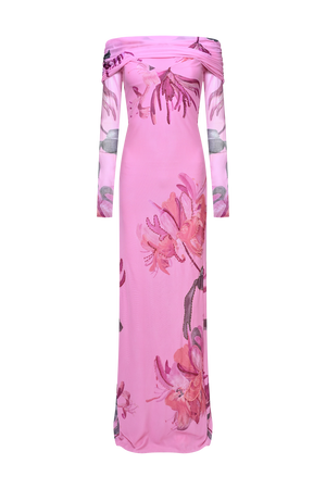 PatBo Honey Flower Tulle Maxi Dress