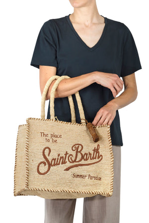Vanity Raffia Trim Bag