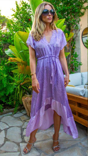 Vanita Rosa Mandy Long Dress in Silk Heart