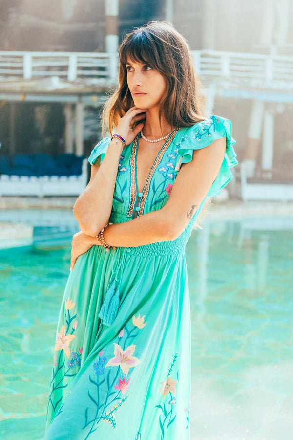 Flores Gown Acqua Green by Zaimara from Marina St Barth