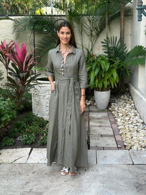 Shirt Dress Long Linen Solid by Marina St Barth from Marina St Barth