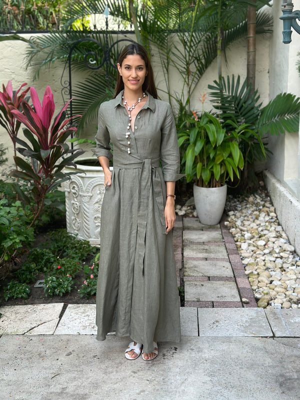 Shirt Dress Long Linen Solid by Marina St Barth from Marina St Barth
