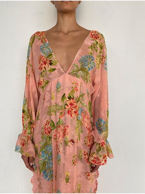 Hemant Dhun Kaftan with printed slip by Hemant & Nandita from Marina St Barth