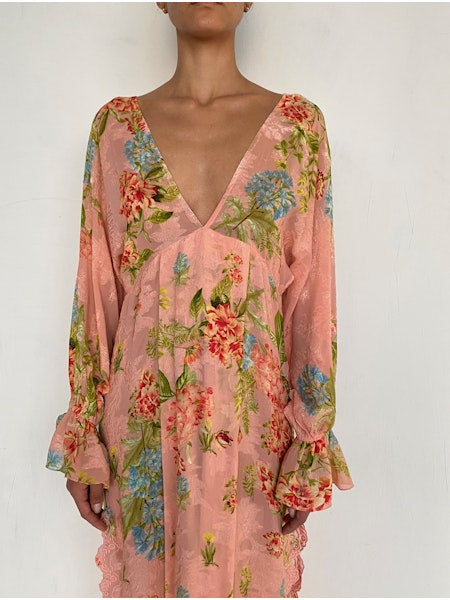Hemant Dhun Kaftan with printed slip by Hemant & Nandita from Marina St Barth