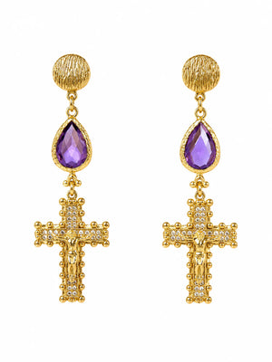 Amethyst Croix Earrings
