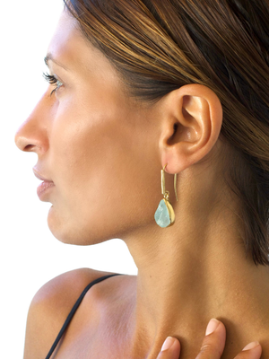 Lassanai Aquamarine Teardrop Earrings by Lassanai from Marina St Barth