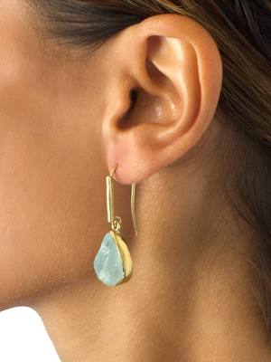 Lassanai Aquamarine Teardrop Earrings by Lassanai from Marina St Barth