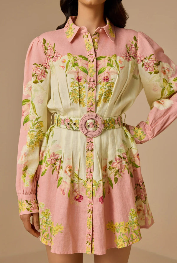 Hemant & Nandita Aiva Short Dress With Buckle Belt by Hemant & Nandita from Marina St Barth