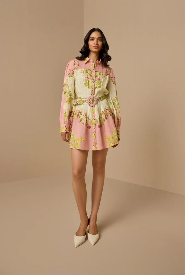 Hemant & Nandita Aiva Short Dress With Buckle Belt by Hemant & Nandita from Marina St Barth