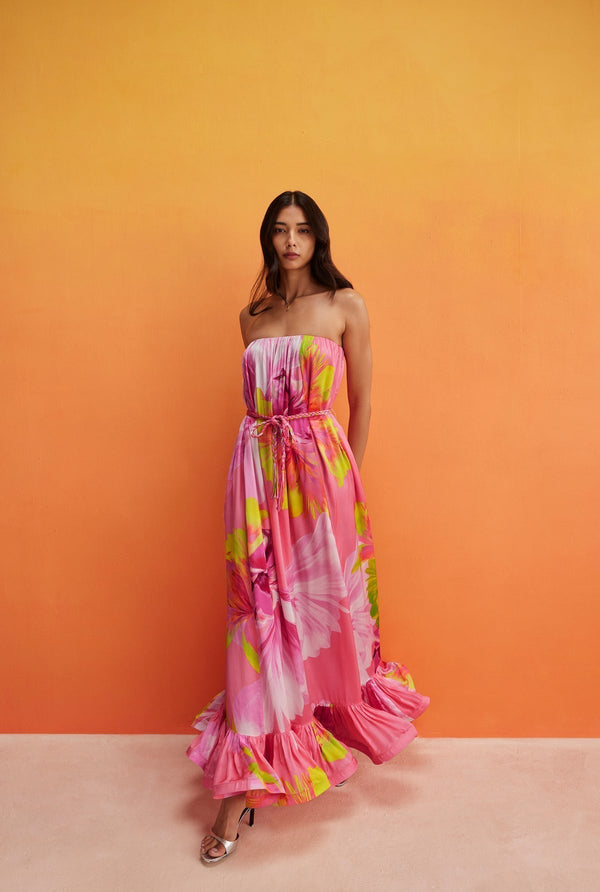 Hemant & Nandita Mina Long Dress Braided Belt by Hemant & Nandita from Marina St Barth