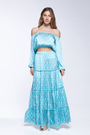 Marlea Marine Maxi Skirt Silk by Marlea from Marina St Barth