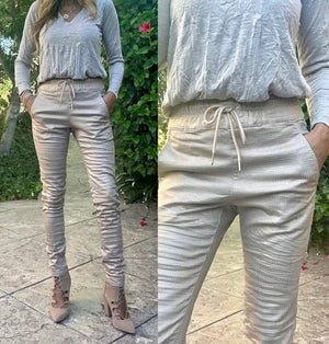 Bevy Flog Shelly Beige Gold Plaid by Bevy Flog from Marina St Barth