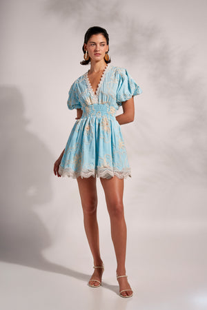 Waimari Bliss Mini Dress Blue by Waimari from Marina St Barth