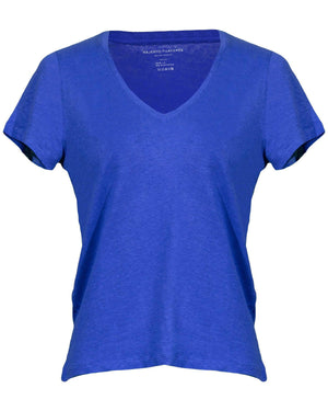 Majestic Stretch Linen V Neck