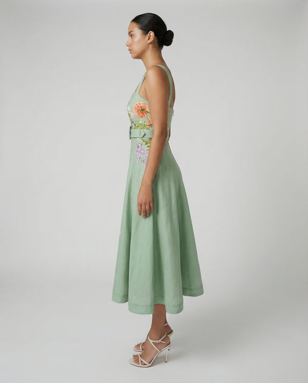 Cove Buckle Belt Midi Dress