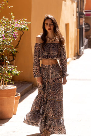 Marlea Marine Maxi Skirt Silk by Marlea from Marina St Barth