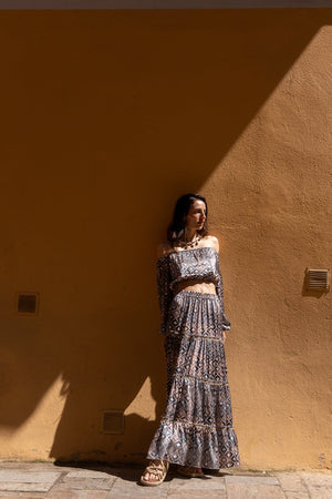 Marlea Marine Maxi Skirt Silk by Marlea from Marina St Barth