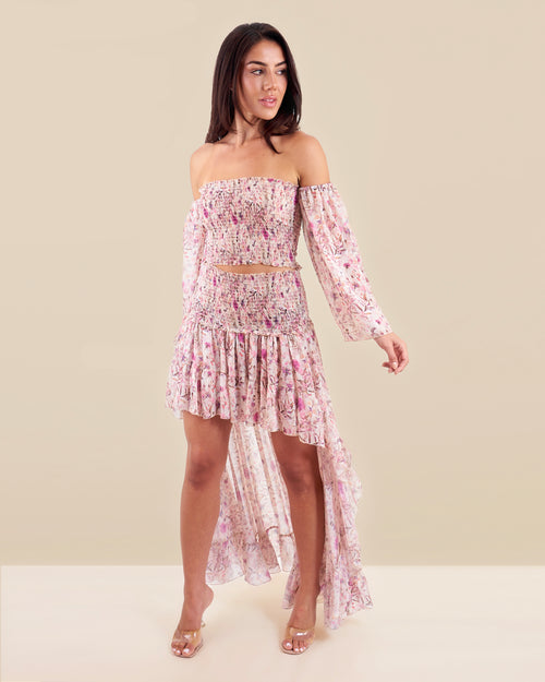 Neo Floralia Skirt High and low by Les Neobourgeoises from Marina St Barth